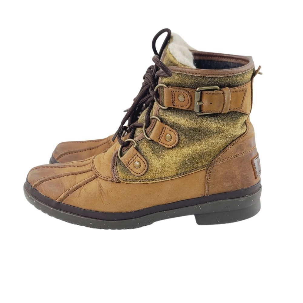 UGG Solid Round Toe Winter Boots / Snow Boots / Ankle Boots Women's Size 7 Brown